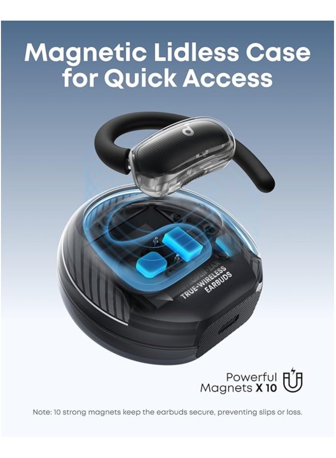 ساوند كور V40i by Anker, Open-Ear Headphones, Crystal Clear Design, 4 Adjustable Positions for Every Ear Size, Richer Bass, IP55, 21-Hour Playtime, AI Clear Calls, Bluetooth 5.4, App Control black - Image 3