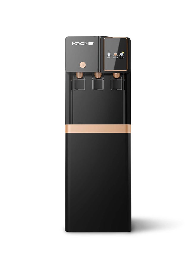 كروم موزع مياه كروما، مياه ساخنة وباردة وعادية، تبريد بالكمبريسور، قفل أمان للأطفال، خزانات من الفولاذ المقاوم للصدأ، تسخين 500 واط، تبريد 90 واط، خزانة تخزين | مثالي للاستخدام في المنزل والمكتب I KR-WTL3TGB - Image 2
