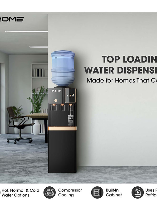 كروم موزع مياه كروما، مياه ساخنة وباردة وعادية، تبريد بالكمبريسور، قفل أمان للأطفال، خزانات من الفولاذ المقاوم للصدأ، تسخين 500 واط، تبريد 90 واط، خزانة تخزين | مثالي للاستخدام في المنزل والمكتب I KR-WTL3TGB - Image 3