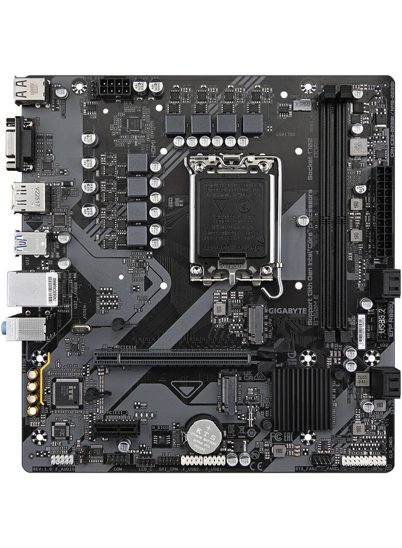 جيجابايت B760M E DDR5 LGA1700 Micro ATX PC Case, Intel B760 Chipset, 2 x DDR5 DIMM / Up to 92GB Support, PCIe 4.0, 4* M.2, Realtek GbE LAN, HDMI / D-Sub / DP, USB-C | B760M-E  - Image 2