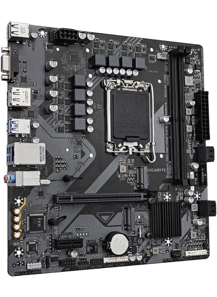 جيجابايت B760M E DDR5 LGA1700 Micro ATX PC Case, Intel B760 Chipset, 2 x DDR5 DIMM / Up to 92GB Support, PCIe 4.0, 4* M.2, Realtek GbE LAN, HDMI / D-Sub / DP, USB-C | B760M-E  - Image 4