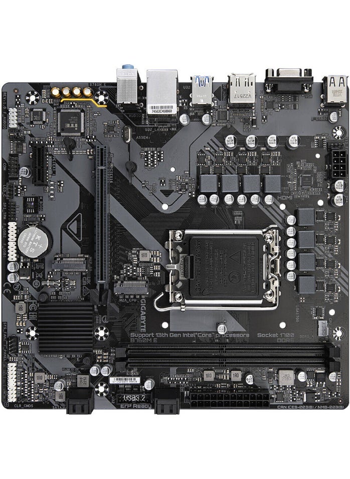 جيجابايت B760M E DDR5 LGA1700 Micro ATX PC Case, Intel B760 Chipset, 2 x DDR5 DIMM / Up to 92GB Support, PCIe 4.0, 4* M.2, Realtek GbE LAN, HDMI / D-Sub / DP, USB-C | B760M-E  - Image 3