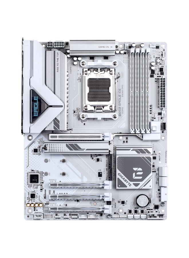GIGABYTE B850 EAGLE ICE ATX Motherboard – AM5, DDR5 8200MHz OC, PCIe 5.0, 3x M.2, Wi-Fi 6E, 2.5GbE, USB-C, HDMI 2.1, DisplayPort, ARGB, White  - Image 2