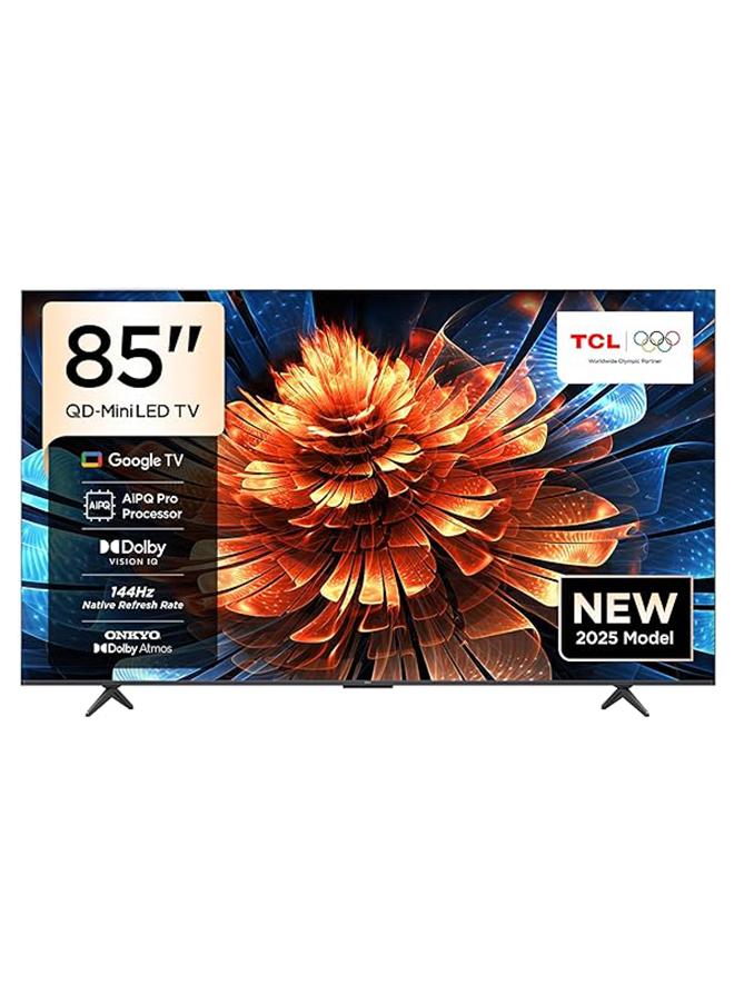 TCL Television 85 Inch Smart TV 4K QD-Mini LED Colorful Quantum Crystal HDR 10+ Gaming Google TV, 144Hz Native Refresh Rate, ONKYO 2.1 Hi-Fi, Dolby Atmos, AI Mode, 85Q6C (2025 Model) 85Q6C black image 2