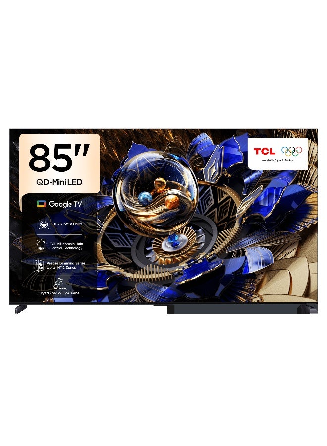 تي سي إل Television 85 Inch Smart TV 4K QD-Mini LED Gaming Google TV, 144Hz Native Refresh Rate, Precise Dimming Series Up to 14112 Zones, AiPQ Pro Processor, HDR 6500 nits, Flat-Thin Design (2025 Model) 85X11K black - Image 1
