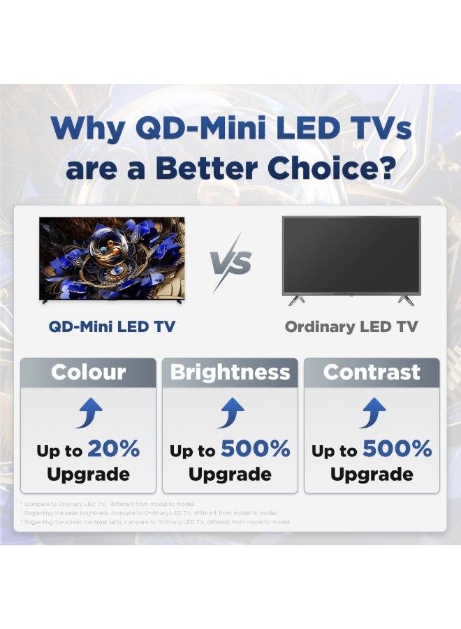 تي سي إل Television 85 Inch Smart TV 4K QD-Mini LED Gaming Google TV, 144Hz Native Refresh Rate, Precise Dimming Series Up to 14112 Zones, AiPQ Pro Processor, HDR 6500 nits, Flat-Thin Design (2025 Model) 85X11K black - Image 2