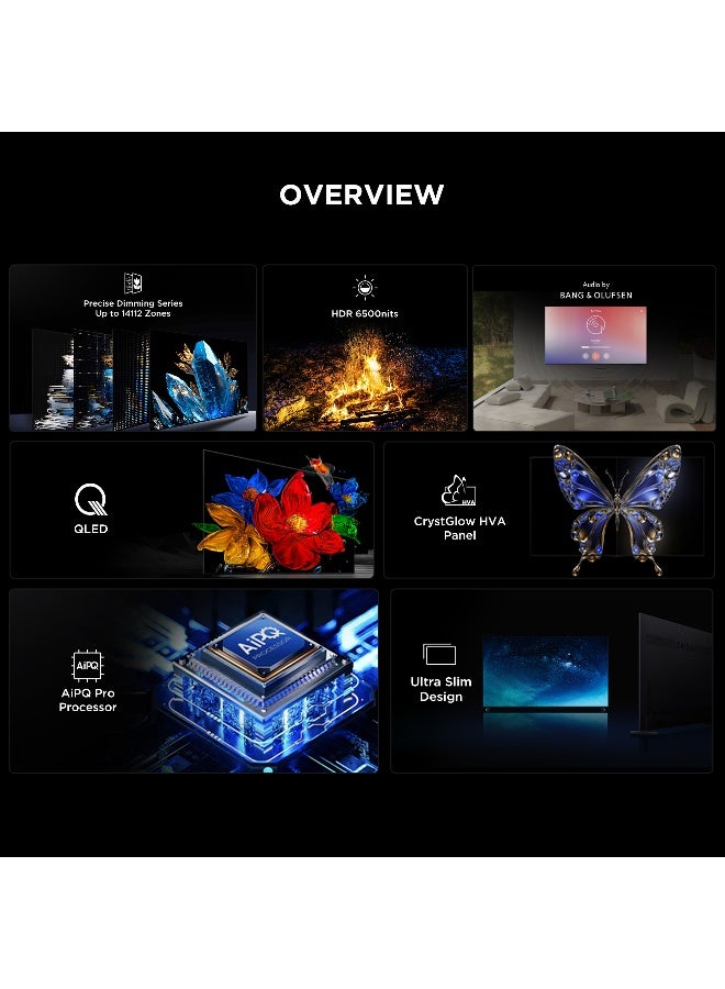 تي سي إل Television 85 Inch Smart TV 4K QD-Mini LED Gaming Google TV, 144Hz Native Refresh Rate, Precise Dimming Series Up to 14112 Zones, AiPQ Pro Processor, HDR 6500 nits, Flat-Thin Design (2025 Model) 85X11K black - Image 3