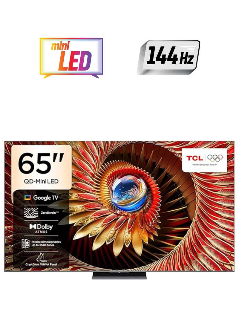 TCL 65 Inch Smart TV 4K QD-Mini LED Gaming Google TV, 144Hz Native Refresh Rate, Precise Dimming Series Up to 3840 Zones, CrystGlow WHVA Panel, HDR 4500 nits, ZeroBorder (2025 Model) 65C8K black - Image 1
