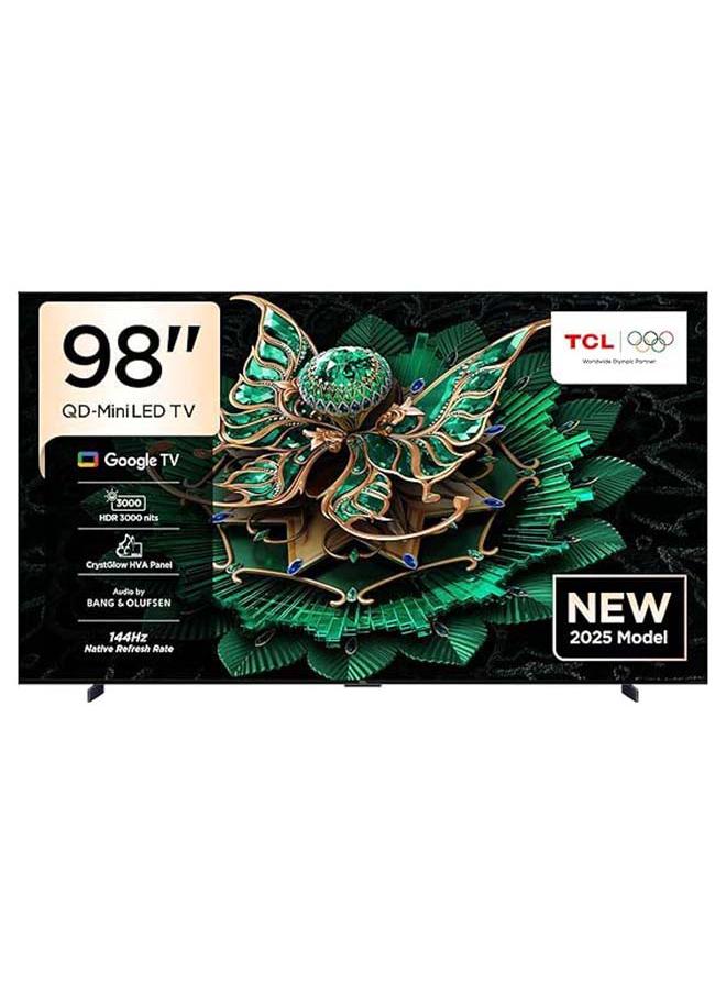 تي سي إل تلفاز ذكي 98 بوصة 4K QD-Mini LED للألعاب جوجل TV، معدل تحديث أصلي 144 هرتز، سلسلة تعتيم دقيقة تصل إلى 2048 منطقة، لوحة CrystGlow HVA، HDR 3000 نت، تصميم فائق النحافة (طراز 2025) - Image 1