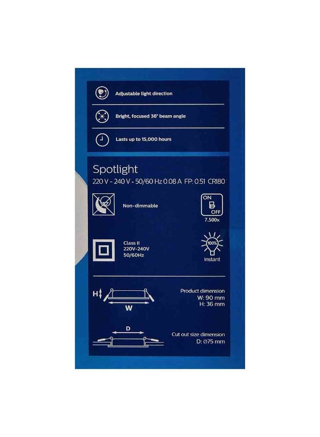 Philips 929002655461 SL052 RD SPOT 70mm 5.8W 2700K MET LED Spotlight - Warm White Warm White ‎23 x 16.5 x 7.5cm - Image 5