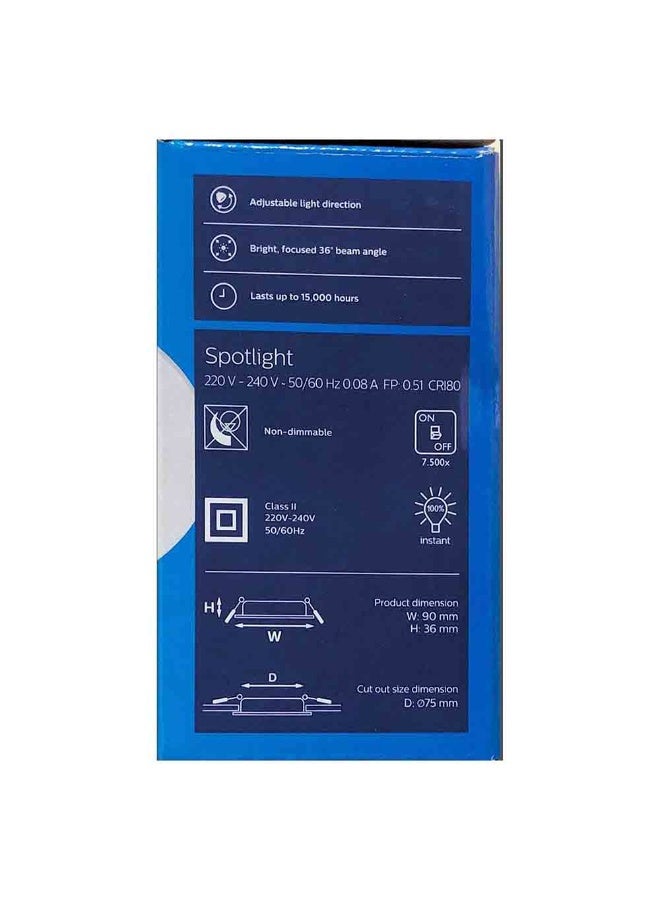 Philips 929002655661 SL052 RD SPOT 70mm 5.8W 6500K LED Spotlight - CoolDayLight Cool Daylight ‎23 x 16.5 x 7.5cm  - Image 2
