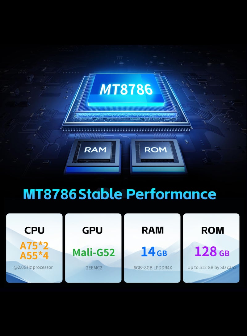 G-Tab Pad 11 10.95-Inch Android 15 Tablet - 128GB 4G LTE, 14GB (6+8) RAM, 7500mAh Battery, Dual Camera, Case And Touch Pen Included – Fast 90Hz Display, OTG Adapter, SIM Support, Blue - Image 3