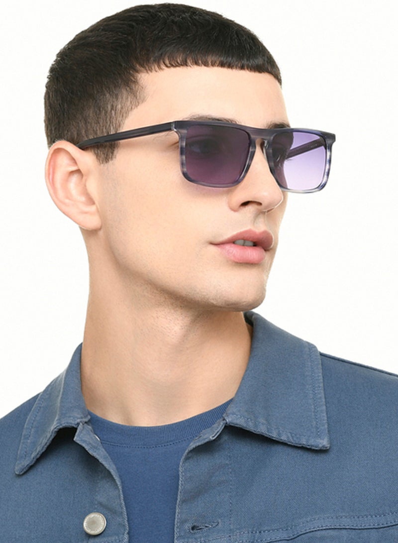 John Jacobs John Jacobs | Dark Gray - Blue | Full Rim Rectangular Stylish & Premium Polarized Sunglasses | JJ Tints | 100% UV Protected (UV400) | Men & Women | Medium | JJ S13314  - Image 3