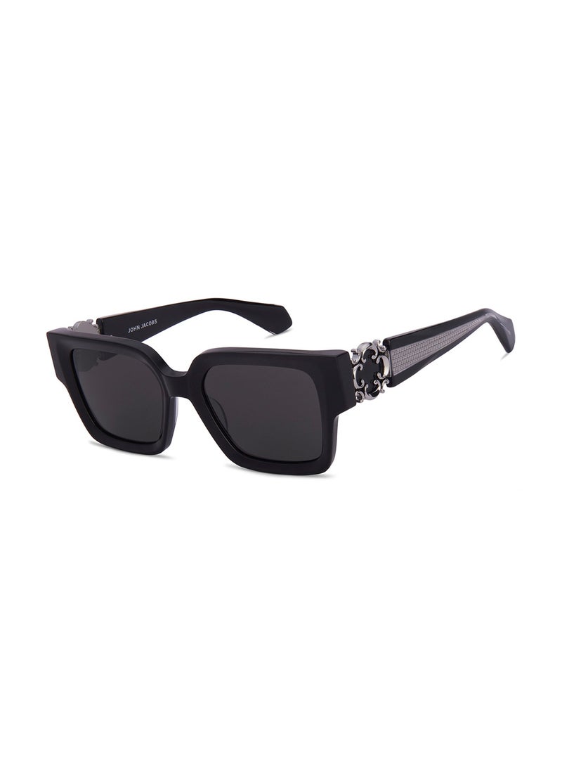 جون جاكوبس John Jacobs | Black - Grey | Full Rim Square Stylish & Premium Sunglasses | Urban Elegance | 100% UV Protected (UV400) | Men & Women | Wide | JJ S17079 