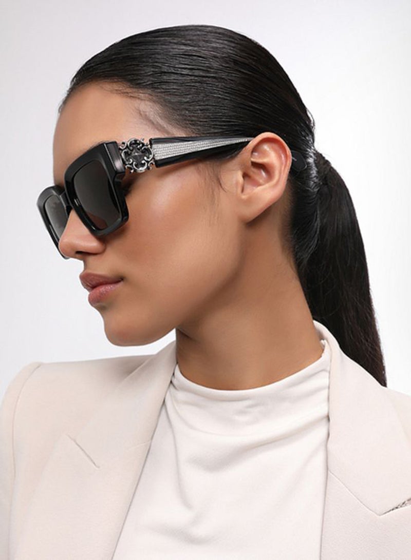 John Jacobs John Jacobs | Black - Grey | Full Rim Square Stylish & Premium Sunglasses | Urban Elegance | 100% UV Protected (UV400) | Men & Women | Wide | JJ S17079  - Image 4