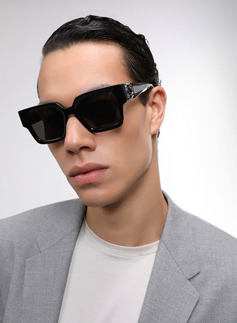John Jacobs John Jacobs | Black - Grey | Full Rim Square Stylish & Premium Sunglasses | Urban Elegance | 100% UV Protected (UV400) | Men & Women | Wide | JJ S17079  - Image 3