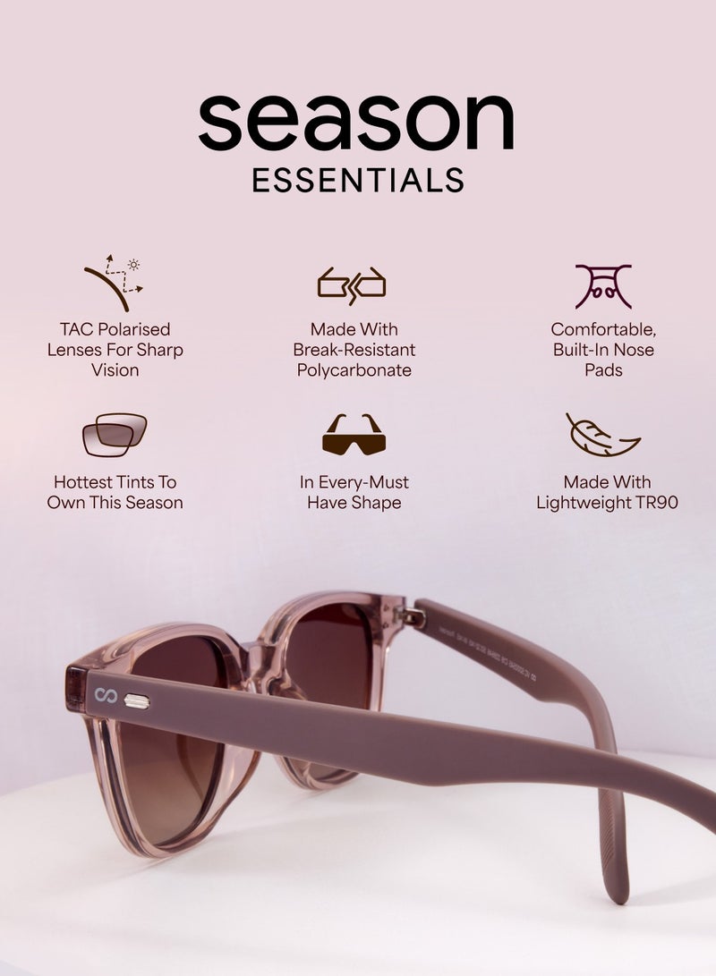 فينسينت تشيس Vincent Chase By Lenskart | White Gray Solid Full Rim Square | Season Essentials | Branded Latest and Stylish Sunglasses | Polarized and 100% UV Protection (UV 400) | Unisex | Large | VC S17392  - Image 5