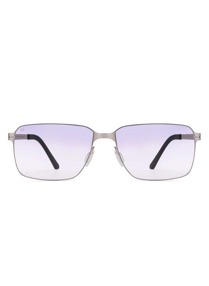 VINCENT CHASE Vincent Chase By Lenskart | Mid Gunmetal Blue Solid Full Rim Rectangular | Lounge Tints | Branded Latest and Stylish Sunglasses | 100% UV Protection (UV 400) | Unisex | Medium | VC S17426  - Image 2