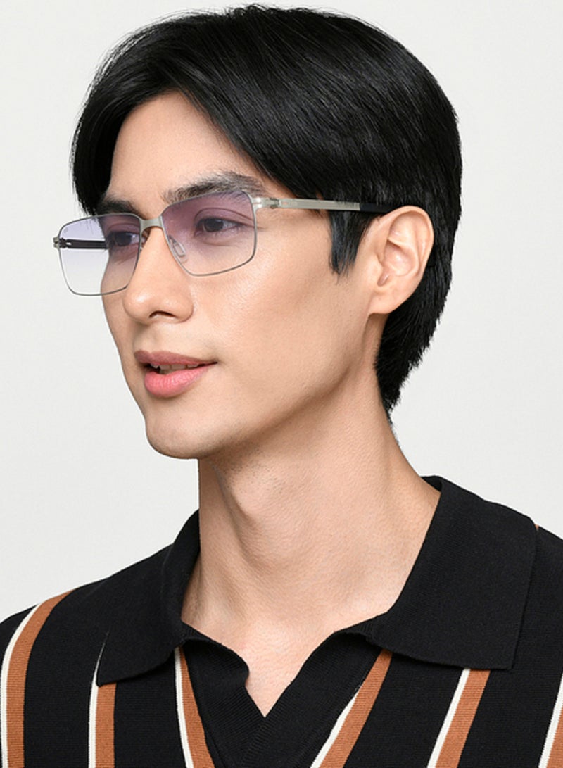 VINCENT CHASE Vincent Chase By Lenskart | Mid Gunmetal Blue Solid Full Rim Rectangular | Lounge Tints | Branded Latest and Stylish Sunglasses | 100% UV Protection (UV 400) | Unisex | Medium | VC S17426  - Image 3