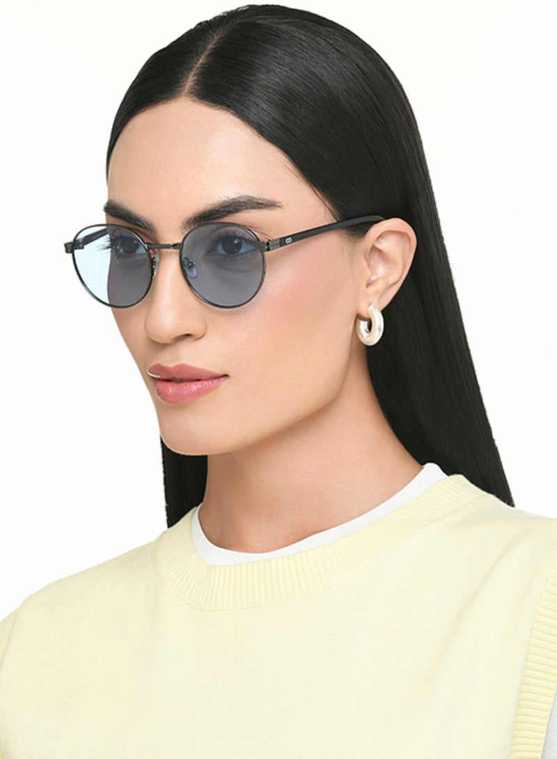 فينسينت تشيس Vincent Chase By Lenskart | Mid Gunmetal Brown Solid Full Rim Round | METAL CLASSICS | Branded Latest and Stylish Sunglasses | Polarized and 100% UV Protection (UV 400) | Unisex | Small | VC S17415  - Image 4