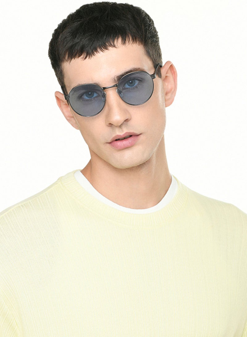 فينسينت تشيس Vincent Chase By Lenskart | Mid Gunmetal Brown Solid Full Rim Round | METAL CLASSICS | Branded Latest and Stylish Sunglasses | Polarized and 100% UV Protection (UV 400) | Unisex | Small | VC S17415  - Image 3