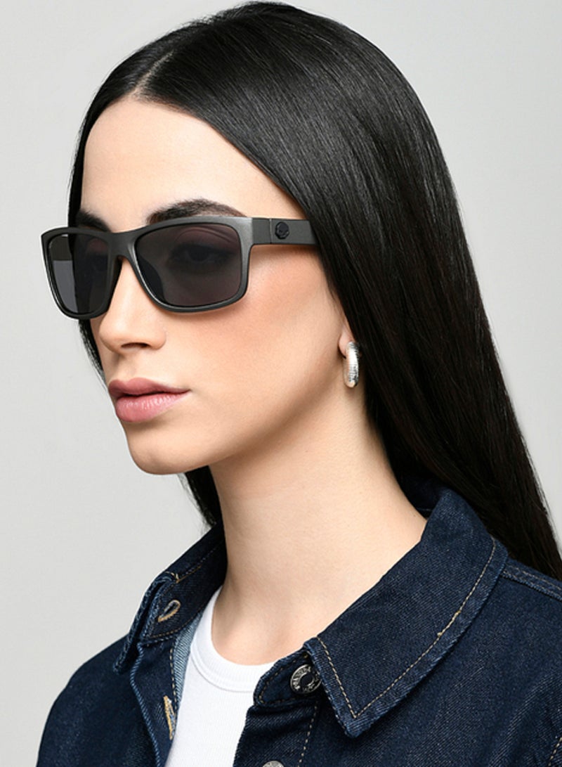 فينسينت تشيس Vincent Chase By Lenskart | Light Gray Gray Solid Full Rim Square | RideX | Branded Latest and Stylish Sunglasses | Polarized and 100% UV Protection (UV 400) | Unisex | Medium | VC S000139  - Image 4