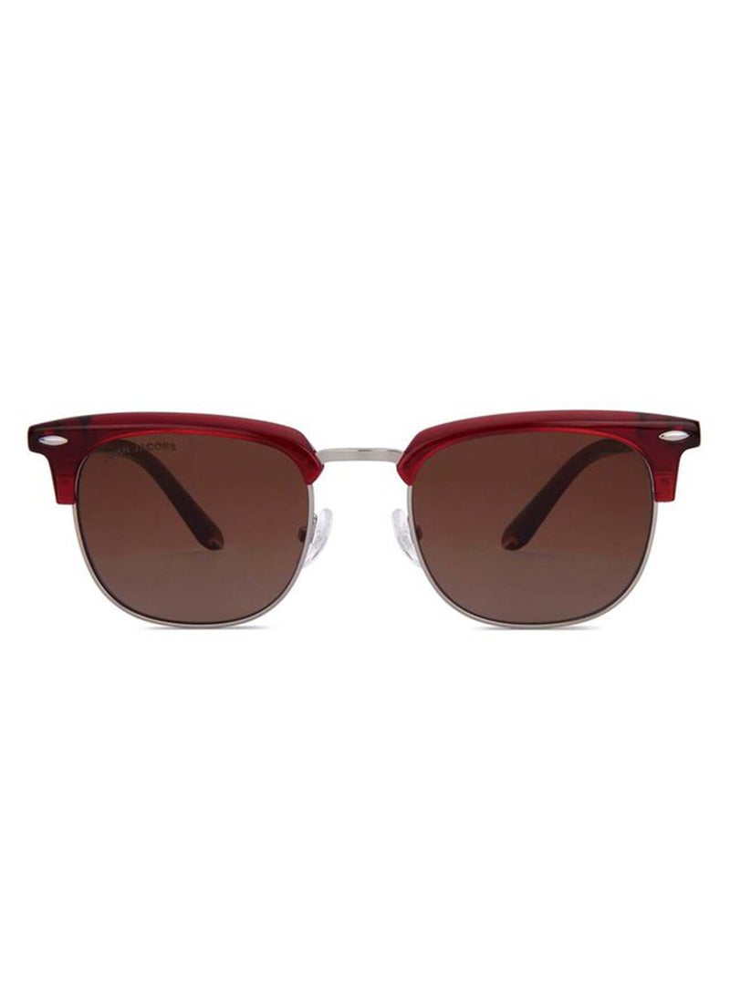 John Jacobs Women's John Jacobs | Silver - Brown | Full Rim Clubmaster Stylish & Premium Sunglasses | Urban Elegance | 100% UV Protected (UV400) | Women | Medium | JJ S17081 - Image 2