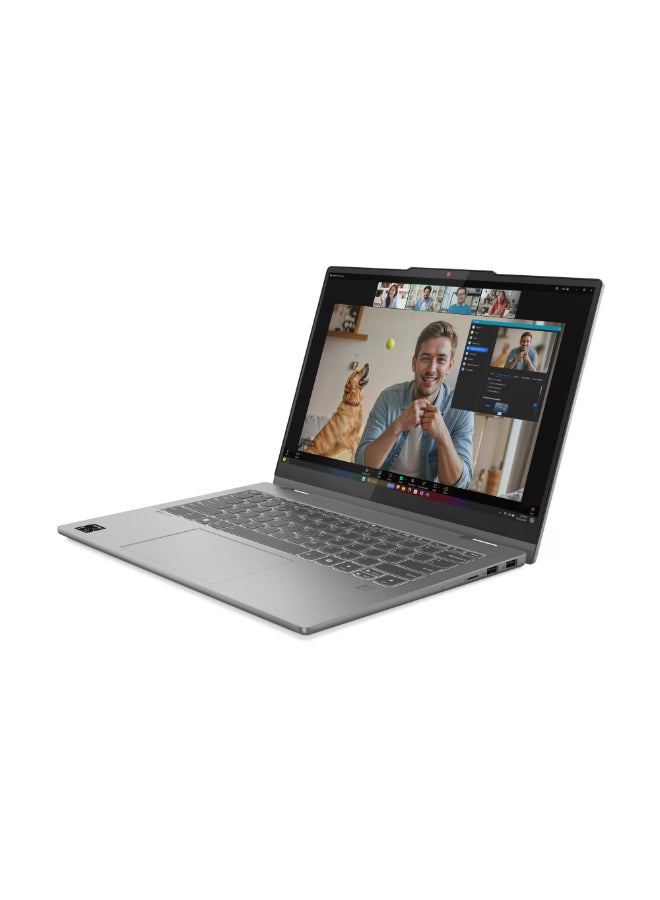 Lenovo IdeaPad 5 2-In-1 Laptop With 14-Inch WUXGA(1920x1200) Display, Snapdragon X Plus Processor/16GB RAM/512GB SSD/Integrated Qualcomm Adreno GPU/Windows11+Earbuds+Backpack English/Arabic Luna Grey  - Image 2