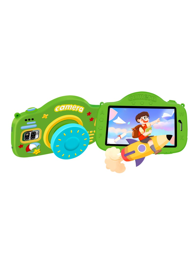 ATOUCH KC65 7-inch Kids Tablet – 5G Wi-Fi 8GB RAM 256GB ROM IPS Touch Screen Dual Sim Network Silicone Case with Popup Stand & Handbag Green  - Image 1