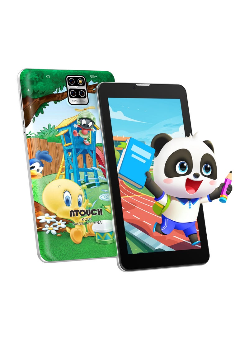 ATOUCH KC65 7-inch Kids Tablet – 5G Wi-Fi 8GB RAM 256GB ROM IPS Touch Screen Dual Sim Network Silicone Case with Popup Stand & Handbag Green  - Image 3