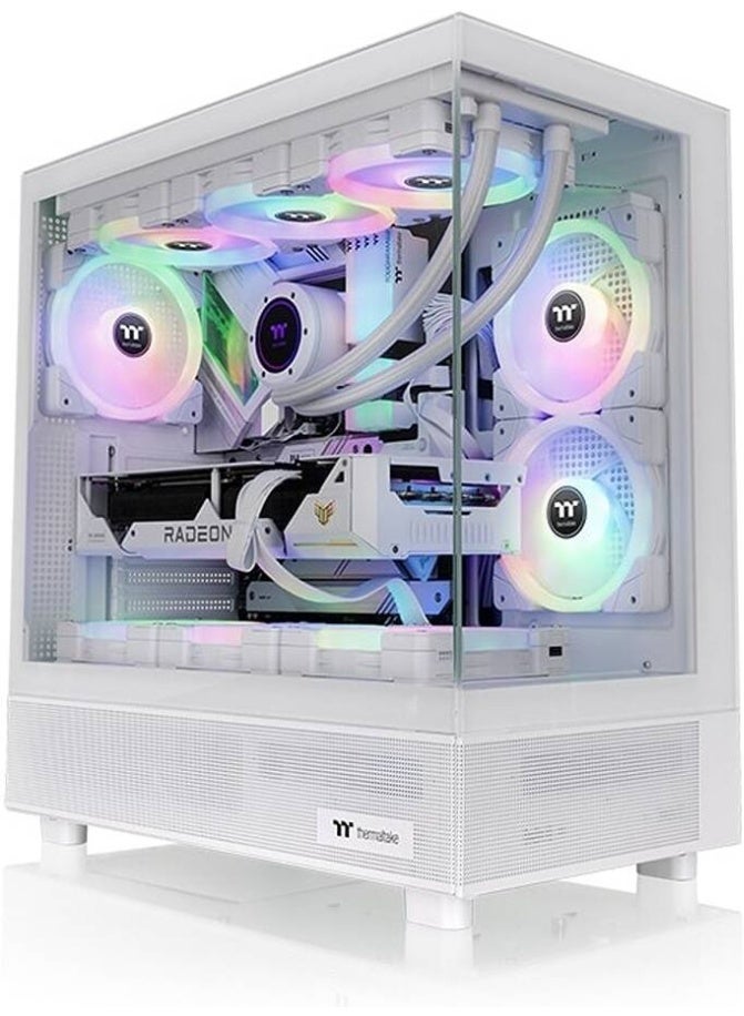 Thermaltake View 270 TG ARGB M-ATX PC Case, Tempered Glass Front and Left Panels, Supports up to 360mm Radiator, 1* CT140 ARGB Preinstalled Fan, USB Type-C x 1, USB 3.0 x 2, Snow | CA-1Y7-00M6WN-03  - Image 2