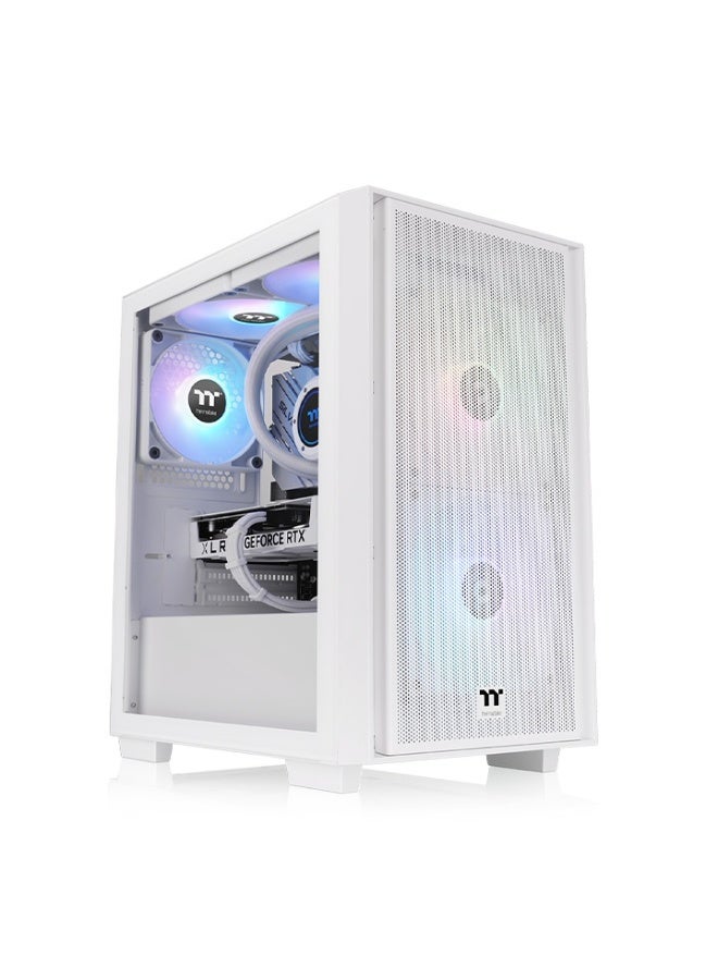 Thermaltake Versa H16 TG ARGB Micro Tower Chassis, Compact Micro ATX & Mini ITX Case with 3x 120mm ARGB Fans, Tempered Glass Side Panel, Mesh Front Panel, Multiple Drive Bays, USB 3.0 & Audio I/O, White | CA-1Y8-00S6WN-01  - Image 1