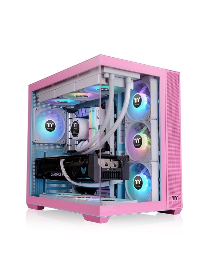 Thermaltake View 380 TG ARGB Bubble Pink Mid Tower Case, Tempered Glass, 4x 120mm ARGB Fans, ATX Support, USB 3.2 Gen 2 Type-C, Supports Up to 2x 2.5" SSD + 1x 3.5" HDD | CA-1Z2-00MAWN-00  - Image 1