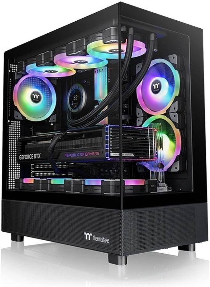 Thermaltake View 270 TG ARGB M-ATX PC Case, Tempered Glass Front and Left Panels, Supports up to 360mm Radiator, 1* CT140 ARGB Preinstalled Fan, USB Type-C x 1, USB 3.0 x 2, Black | CA-1Y7-00M1WN-03  - Image 2