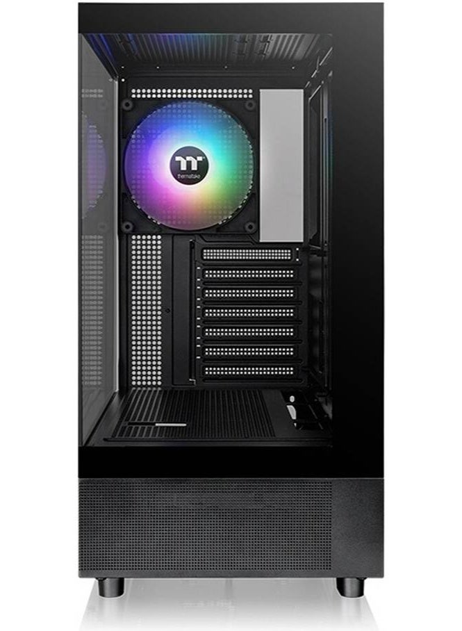 Thermaltake View 270 TG ARGB M-ATX PC Case, Tempered Glass Front and Left Panels, Supports up to 360mm Radiator, 1* CT140 ARGB Preinstalled Fan, USB Type-C x 1, USB 3.0 x 2, Black | CA-1Y7-00M1WN-03  - Image 3