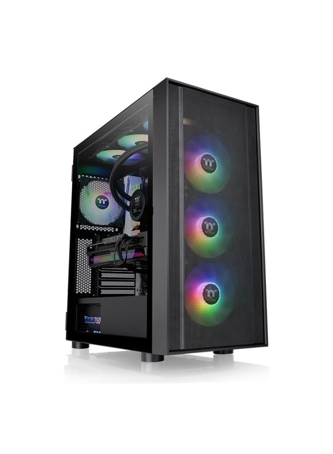 Thermaltake H570 TG ARGB Mid Tower Case, Mesh Front, 3x 120mm ARGB Fans, Tempered Glass, E-ATX/ATX Support, Liquid Cooling Ready, USB 3.0, ARGB Sync, Black | CA-1T9-00M1WN-01  - Image 1