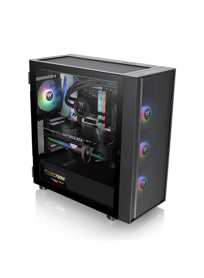 Thermaltake H570 TG ARGB Mid Tower Case, Mesh Front, 3x 120mm ARGB Fans, Tempered Glass, E-ATX/ATX Support, Liquid Cooling Ready, USB 3.0, ARGB Sync, Black | CA-1T9-00M1WN-01  - Image 5