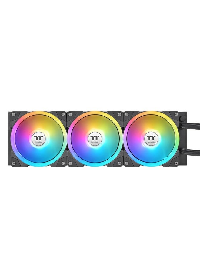 Thermaltake MAGFloe 360 Ultra ARGB Sync AIO Liquid Cooler, 360mm Radiator, 3.95" 480x480 LCD Display, SWAFAN EX MagForce 2.0 Magnetic Fans, Copper Base Plate, 27mm Radiator Thickness, Intel LGA1851 & AMD AM5 Compatible, ARGB Lighting, Black Edition | CL-W432-PL12SW-A  - Image 4