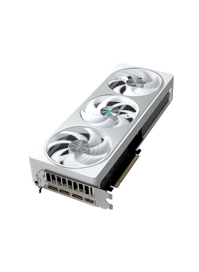 GeForce RTX 5070 AERO OC 12G Graphics Card, 12GB GDDR7 192-bit, PCIe 5.0, Triple Fan WINDFORCE Cooling, DLSS 4, Ray Tracing, RGB, White, 3x DP 2.1 + HDMI 2.1, 2625MHz Boost, Dual BIOS | GV-N5070AERO OC-12GD