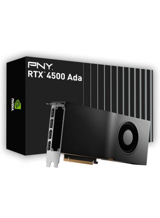 NVIDIA RTX 4500 Ada Generation 24GB GDDR6 ECC Workstation Graphics Card, PCIe 4.0 x16, 7680 CUDA Cores, 240 Tensor Cores, 60 RT Cores, 4x DisplayPort 1.4a, AV1 Encode/Decode, DLSS 3.0, OptiX Ray Tracing, 432 GB/s Bandwidth, Blower Cooler, 210W TDP, VR/AI/3D Rendering/Video Editing Ready | VCNRTX4500ADA-SB - pnsku/N70188591V/45/_/1751262700/4163af2b-5581-4683-bb0a-e6e0eb211f8a