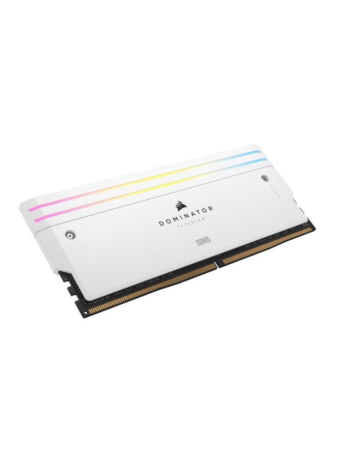 Dominator Titanium RGB DDR5 96GB (2x48GB) 6400MHz CL32 Desktop Memory Kit, Intel XMP Certified, White Heatsink, 11-Zone Dynamic RGB Lighting, DHX Dual-Path Heat Dissipation, Overclocking Ready | CMP96GX5M2B6400C32W White