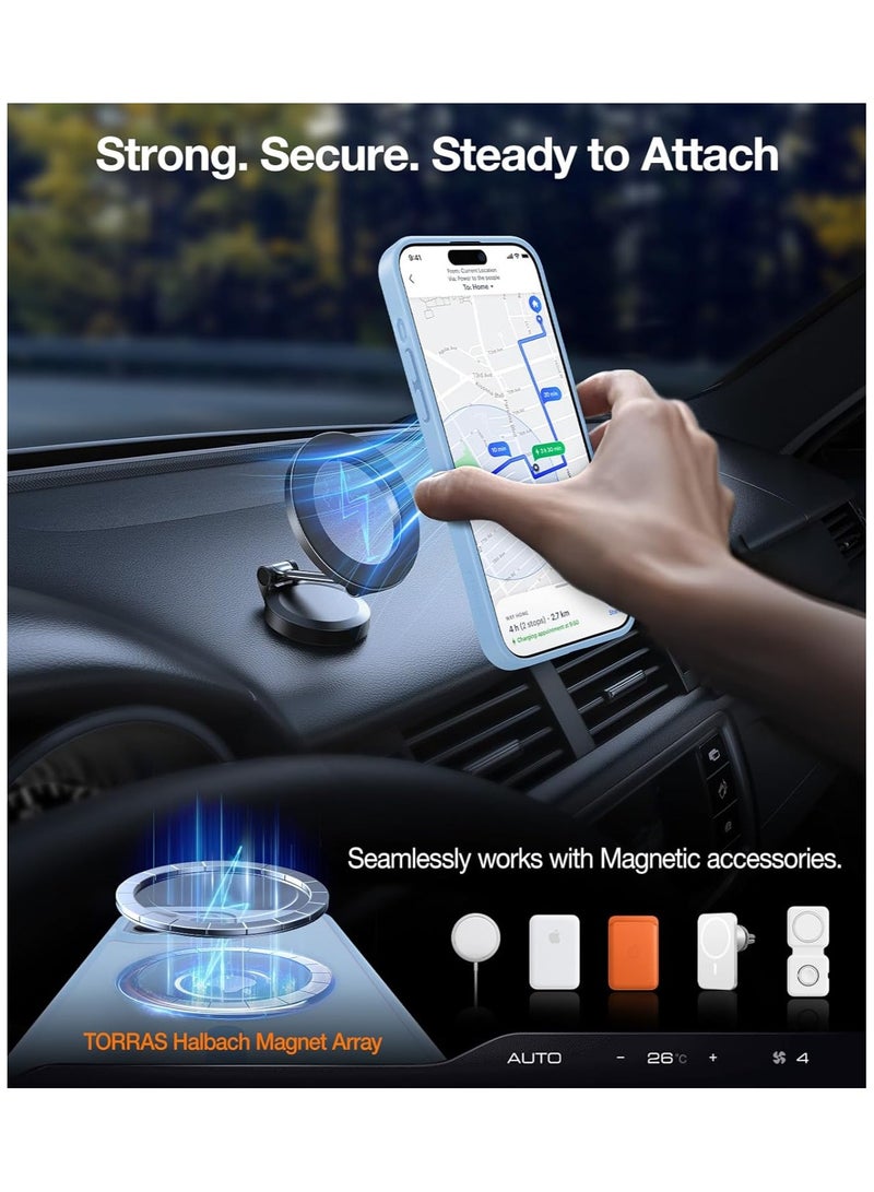 TORRAS Upgrade Magnetic & Stand Designed for iPhone 15 Case fit for MagSafe, 12FT [Mil-Grade Shockproof Phone Case for iPhone 15 6.1 Inch 2023 Built-in Invisible Kickstand, Pstand Series, Matte Blue Blue - Image 5