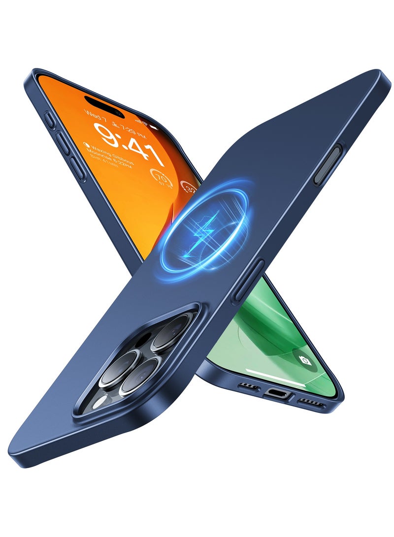 TORRAS Magnetic Slim Fit for iPhone 16 Pro Case 6.3 inch, Ultra-Thin 16 Pro Case Compatible with MagSafe, Lightweight Matte Anti-Scratch Hard PC Cover Phone Case for iPhone 16 Pro OriginFit, Blue Navy Blue - Image 1