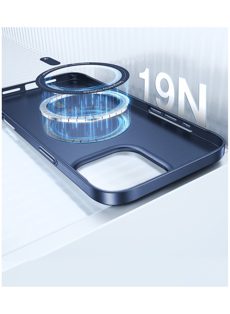 TORRAS Magnetic Slim Fit for iPhone 16 Pro Case 6.3 inch, Ultra-Thin 16 Pro Case Compatible with MagSafe, Lightweight Matte Anti-Scratch Hard PC Cover Phone Case for iPhone 16 Pro OriginFit, Blue Navy Blue - Image 4