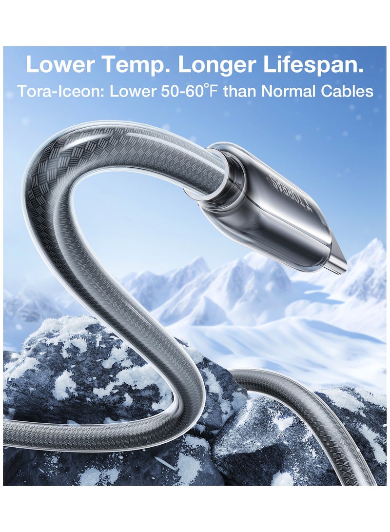 TORRAS USB-C To USB-C Cable 60w (2m), Mil-Grade Tested USB-C Charger Cable Fast Charge for iPhone 16/Plus/Pro/Pro Max, iPhone 15/Plus/Pro/Pro Max, Samsung S25/S24/23, MacBook Air Pro 2020, iPad Pro/Air/Mini (Dark Grey) Dark Grey - Image 3