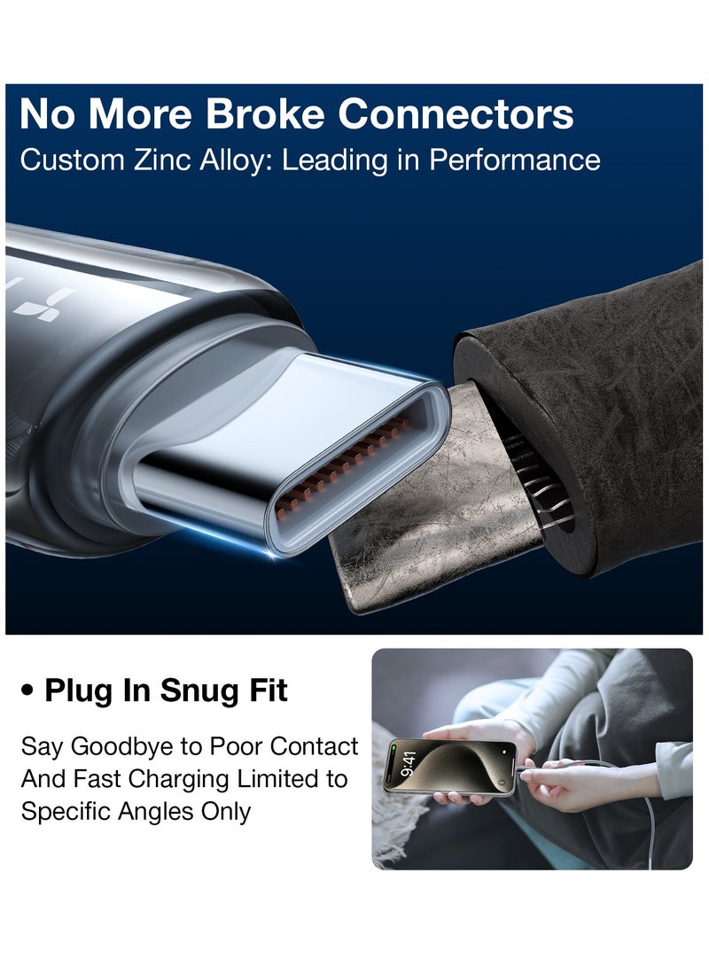 TORRAS USB-C To USB-C Cable 60w (2m), Mil-Grade Tested USB-C Charger Cable Fast Charge for iPhone 16/Plus/Pro/Pro Max, iPhone 15/Plus/Pro/Pro Max, Samsung S25/S24/23, MacBook Air Pro 2020, iPad Pro/Air/Mini (Dark Grey) Dark Grey - Image 5