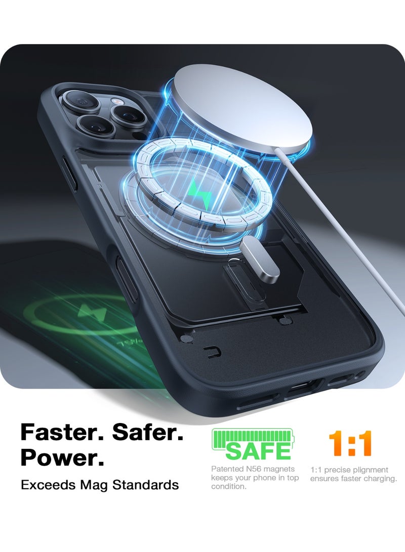 TORRAS Magnetic Shockproof for 16 Pro Max Case, [Compatible with MagSafe] [Mil-Grade Drop Tested] Translucent Slim Protective Case for 16 Pro Max Anti-Fingerprint Anti-Scratch, Guardian Magnetic Series, Black Black - Image 2