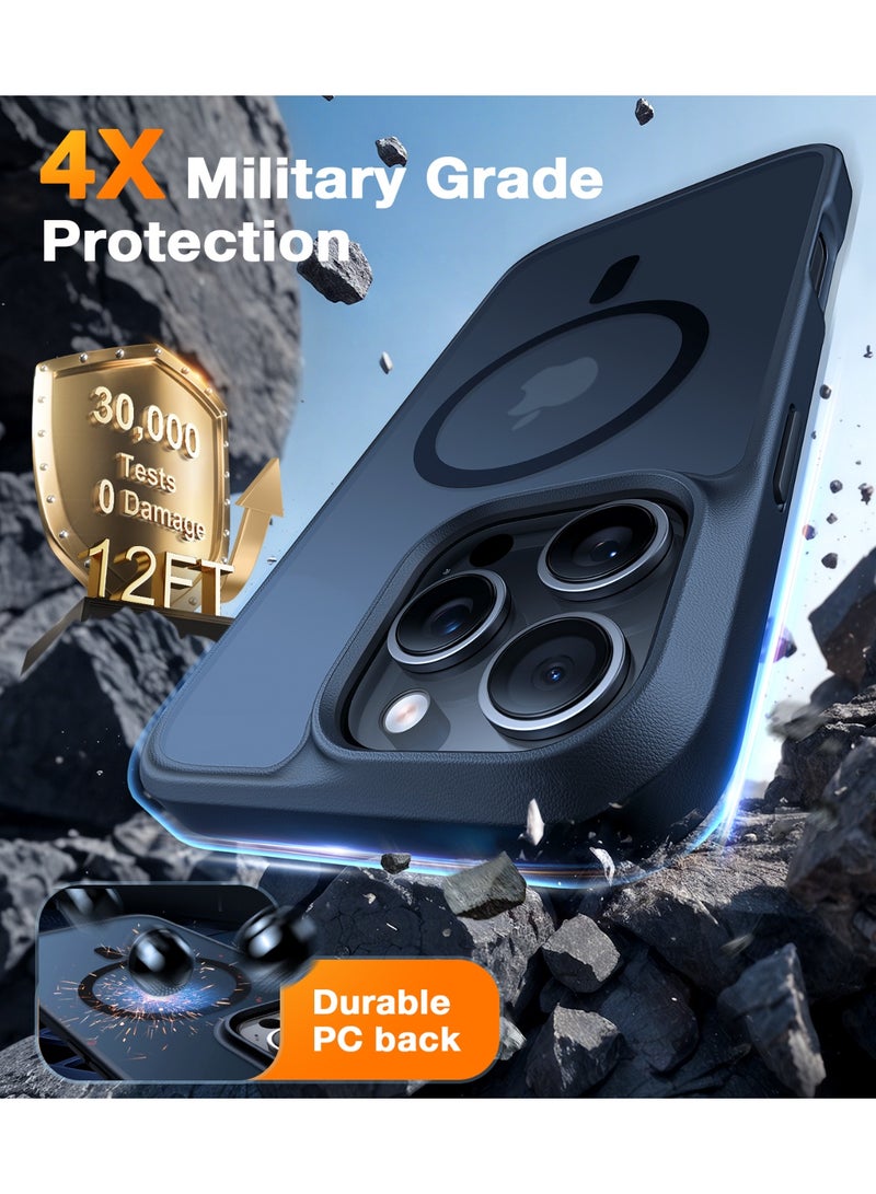 TORRAS Magnetic Shockproof for 16 Pro Max Case, [Compatible with MagSafe] [Mil-Grade Drop Tested] Translucent Slim Protective Case for 16 Pro Max Anti-Fingerprint Anti-Scratch, Guardian Magnetic Series, Black Black - Image 5