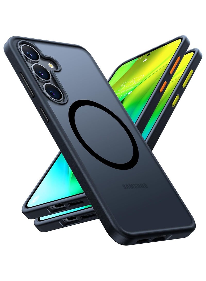 TORRAS Magnetic Shockproof for Samsung Galaxy S25 Plus Case, [Fit for MagSafe][4X Mil-Grade Protection][Anti-Fingerprint & Anti-Scratch] Translucent Slim Case for Samsung S25+Plus Case, Black Black - Image 1