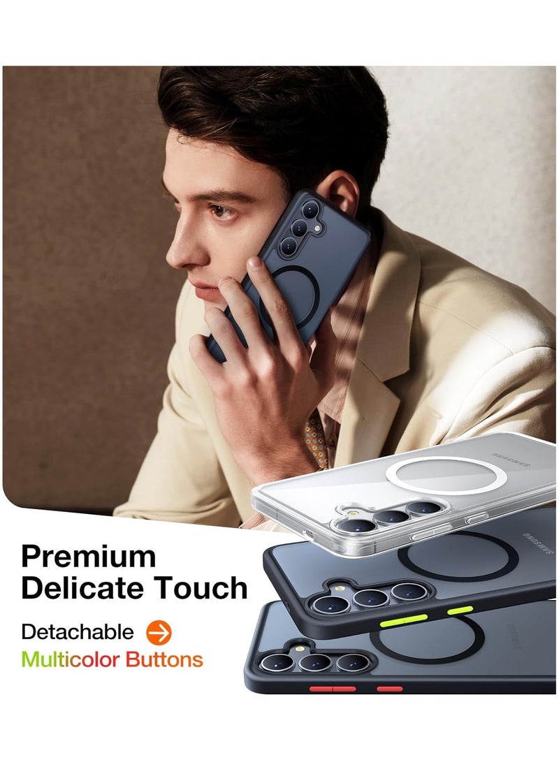 TORRAS Magnetic Shockproof for Samsung Galaxy S25 Plus Case, [Fit for MagSafe][4X Mil-Grade Protection][Anti-Fingerprint & Anti-Scratch] Translucent Slim Case for Samsung S25+Plus Case, Black Black - Image 5